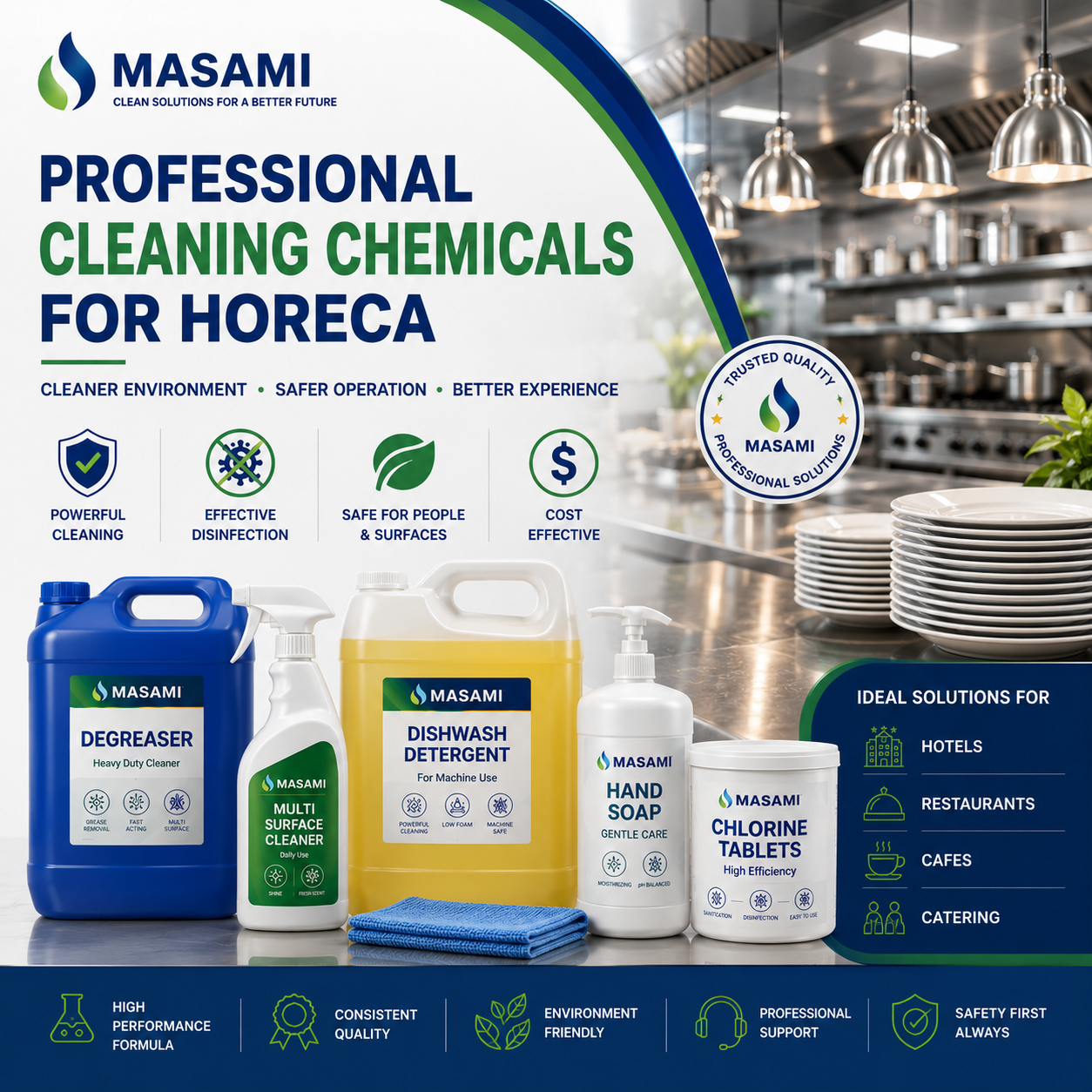 Hóa chất vệ sinh HORECA - Giải pháp làm sạch, khử khuẩn và vận hành đồng bộ từ MASAMI 2
